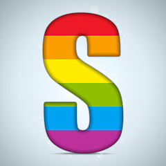 Image showing Gay Flag Shiny Glass Alphabet