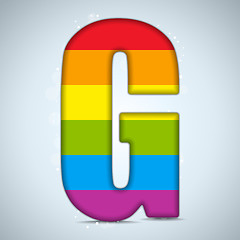 Image showing Gay Flag Shiny Glass Alphabet