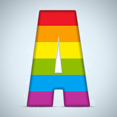 Image showing Gay Flag Shiny Glass Alphabet