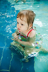 Image showing the little girl in the water