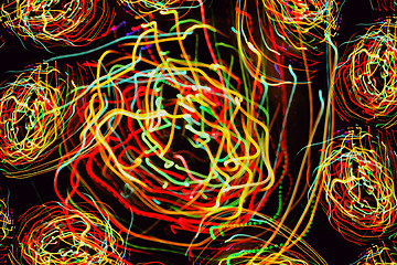 Image showing Abstract pattern of motion lights