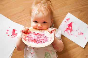 Image showing portrait of a happy liitle girl