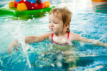 Image showing the little girl in the water