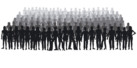 Image showing Silhouettes of people