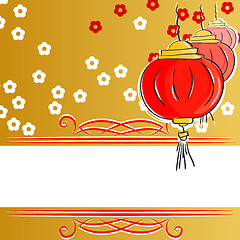 Image showing background with Chinese lanterns