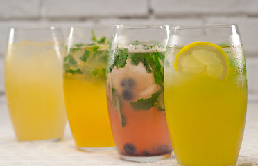 Image showing selection of fruits long drinks