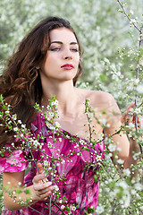 Image showing Young thoughtful brunette