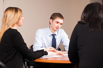 Image showing Young and successful businessman in the office