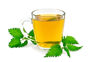 Image showing Herbal tea in a mug with nettles