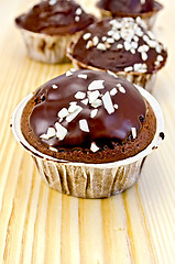 Image showing Cupcake chocolate with white chocolate chip