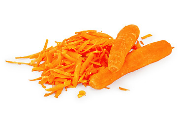 Image showing Carrots grated and a whole
