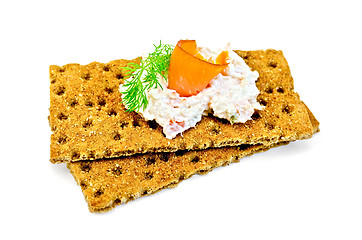 Image showing Bread with mayonnaise and salmon