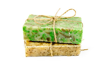Image showing Soap homemade two with rope