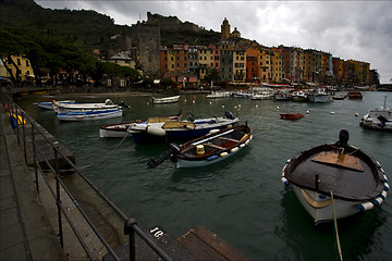 Image showing water  boat  house   coastline 