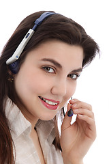 Image showing Beautiful call center agent