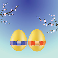 Image showing  two easter eggs