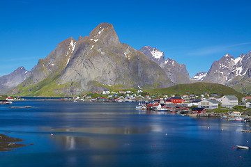 Image showing Norwegian fishing town