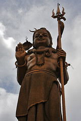 Image showing marble  wood gold statue of a Hinduism    Shiva 