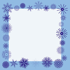 Image showing Winter snowflake border