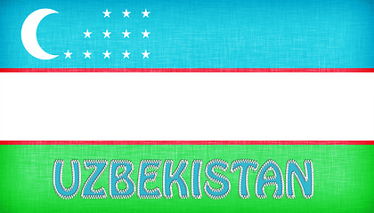 Image showing Linen flag of Uzbekistan