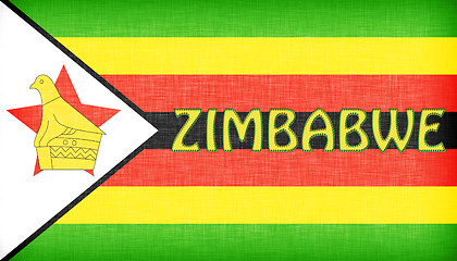 Image showing Linen flag of Zimbabwe