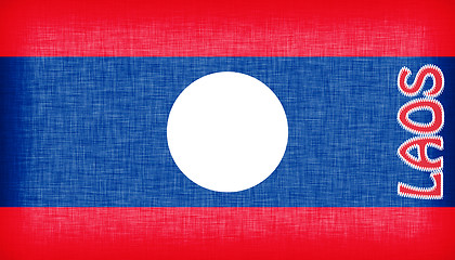 Image showing Linen flag of Laos
