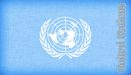 Image showing Linen flag of the UN