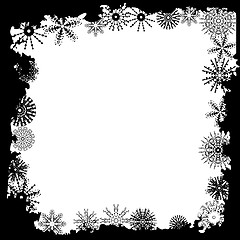 Image showing Winter snowflake border