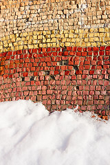 Image showing Old colorful mosaic outdoors in winter