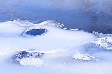 Image showing Frozen river in winter