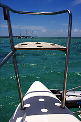 Image showing  catamaran  boat  coastline in Deer Island mauritius