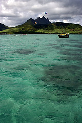 Image showing tropical lagoon in Deer Island mauritius