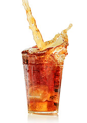 Image showing pouring cola and cola splash