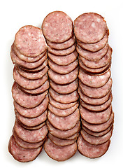 Image showing Smoked sausage slices