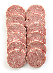 Image showing Salami sausage slices