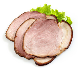 Image showing Smoked meat slices