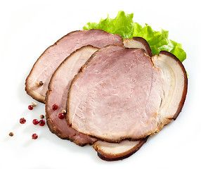 Image showing Smoked meat slices