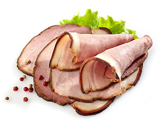 Image showing Smoked meat slices