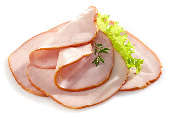 Image showing Smoked meat slices