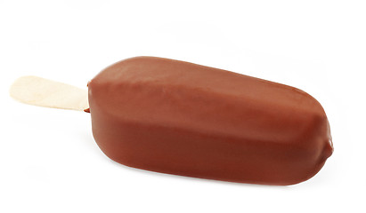 Image showing Ice cream covered with chocolate