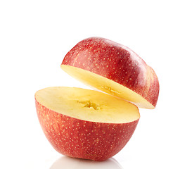 Image showing half red apple