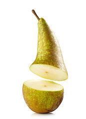 Image showing fresh green half pear