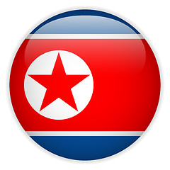 Image showing North Korea Flag Glossy Button