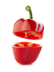 Image showing fresh red half paprika