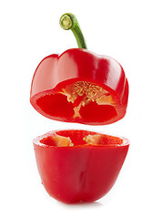 Image showing fresh red half paprika