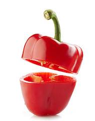 Image showing fresh red half paprika