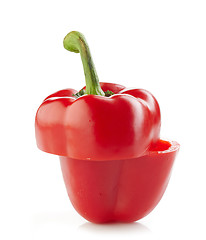 Image showing fresh red half paprika
