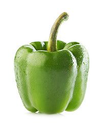 Image showing wet green paprika