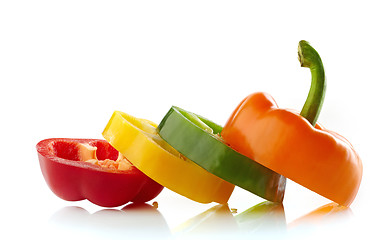 Image showing various colors paprika slices