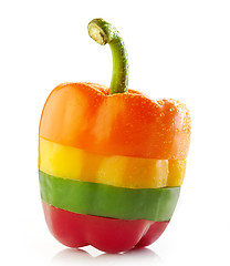 Image showing various colors paprika slices 